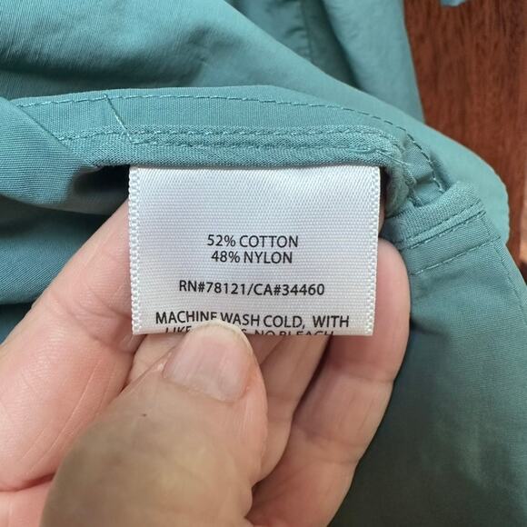 EILEEN FISHER Teal Belted Trench Coat M Lightweight Travel Jacket Minimalist - Picture 8 of 10